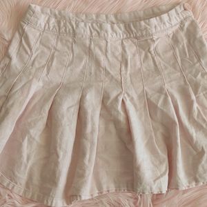 Pastel pink grid pleated skirt M by Forever 21